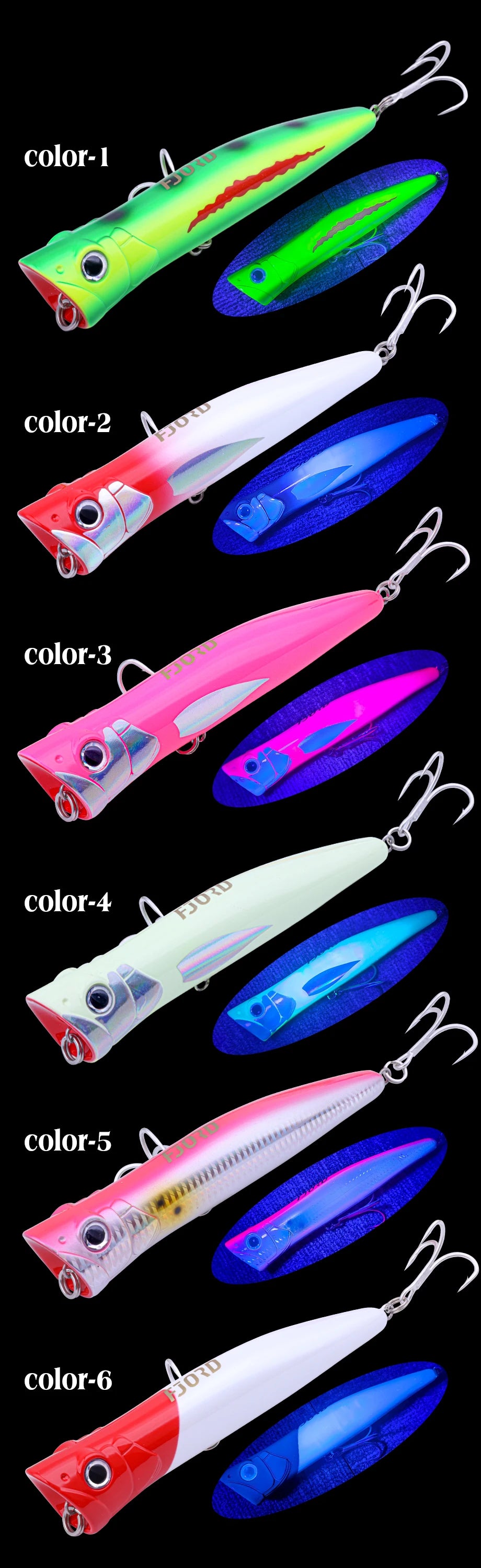FJORD 180mm 80g Popper Hard Baits Swimbait Big Eye Fish Bait Lures New Arrivals 2025 Fishing Surface Walker Fishing Accessories