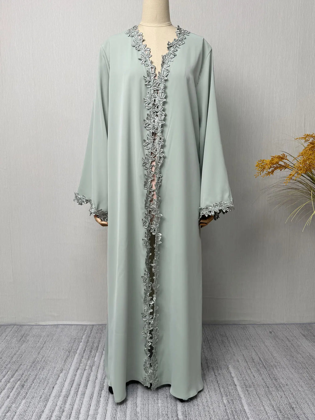 Dubai Elegant  Purple Abaya for Muslim Women - Intricately Crafted with Multicolored Embroidery Piece in Islamic Modest Fashion