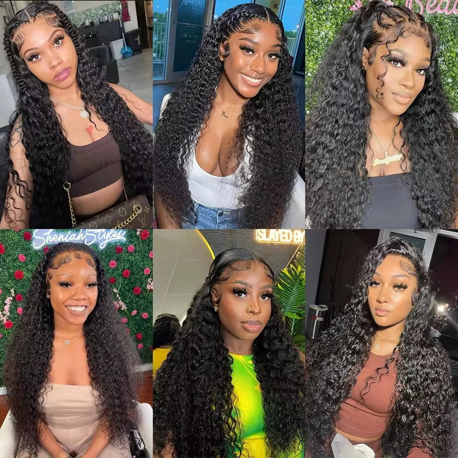 Kinky Curly Human Hair Wigs Deep Wave 13x6 HD Lace Frontal Wig Black Brazilian 13x4 HD Lace Front Remy Human Hair Wigs For Women