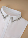 Women's Fashion Solid Color Elegant and Versatile Beaded Detachable Collar for Spring and Summer New Arrivals