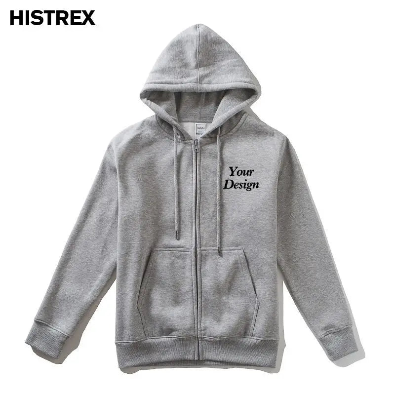 Top Quality Custom Cotton Zipper Hoodie Print Photo Text Brand Logo Men Womens Thick Fleece Autumn Winter Warm Sweatshirt 350gsm