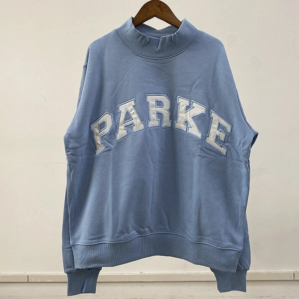 autumn winter Women's Pullover Hooded Sweatshirt with Letter Print and Zipper Closure