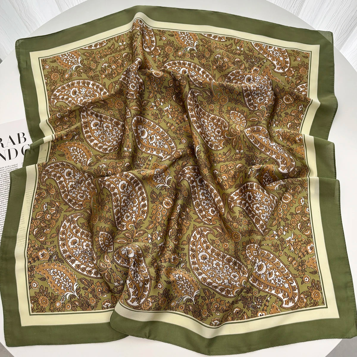 Luxury Design 70cm Satin Square Print Scarf Women Scarves Bandana Hijab Neckerchief Shawl Kerchief Hair Band Foulard Lady