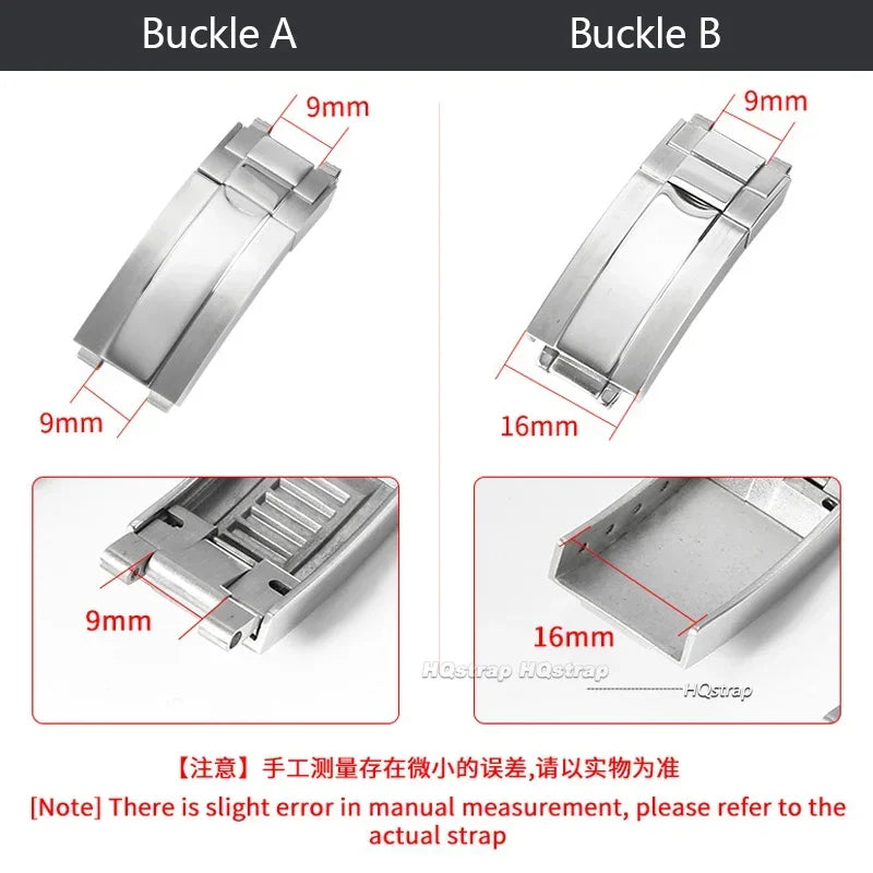 9x9mm Watch Buckle for Rolex DAYTONA SUBMARINER GMT Watch Band Clasp Stainless Steel Fine-tuning Pull Button 9X16mm Buckles