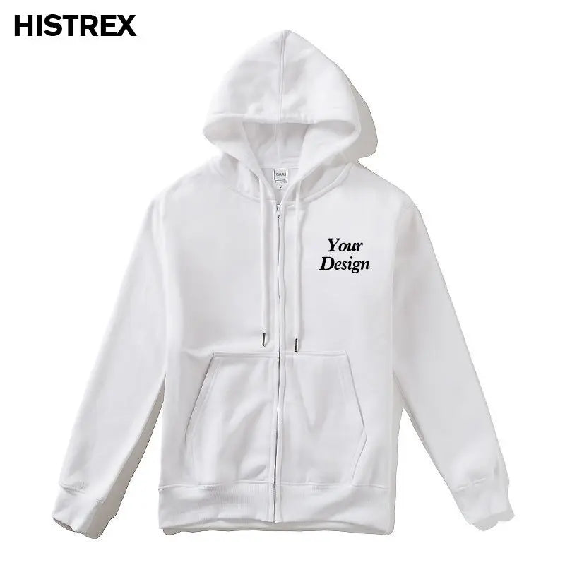 Top Quality Custom Cotton Zipper Hoodie Print Photo Text Brand Logo Men Womens Thick Fleece Autumn Winter Warm Sweatshirt 350gsm