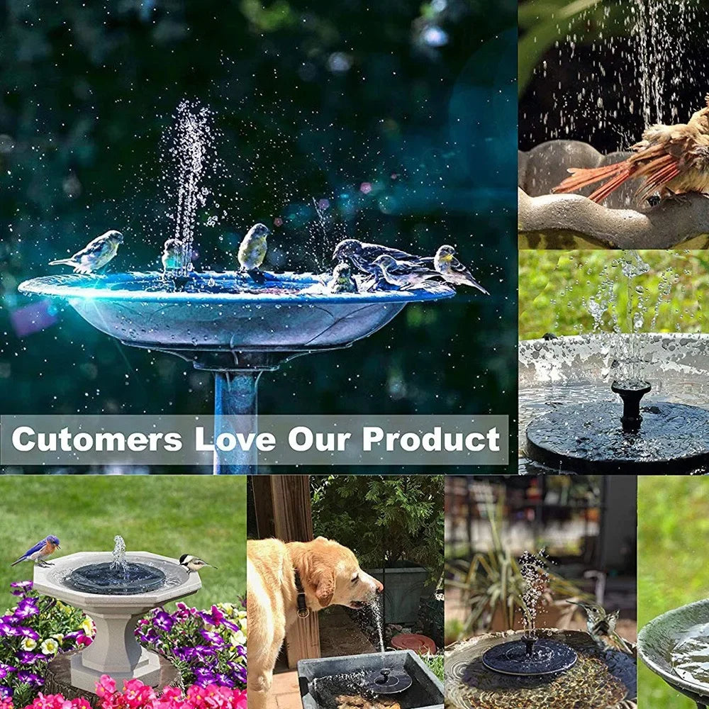 Solar Water Fountain Pool Pond Waterfall Garden Decoration Outdoor Bird Bath Mini Powered Fountain Pump For Yard Patio