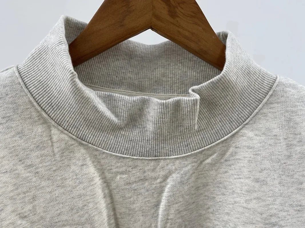 autumn winter Women's Pullover Hooded Sweatshirt with Letter Print and Zipper Closure