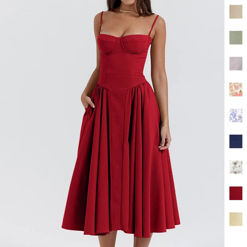 2025 Spring Summer Robe Femme Sexy Trendy Spaghetti Strap Slim Elegantes Style Suspender Party Dress Vestidos Streetwear Dresses