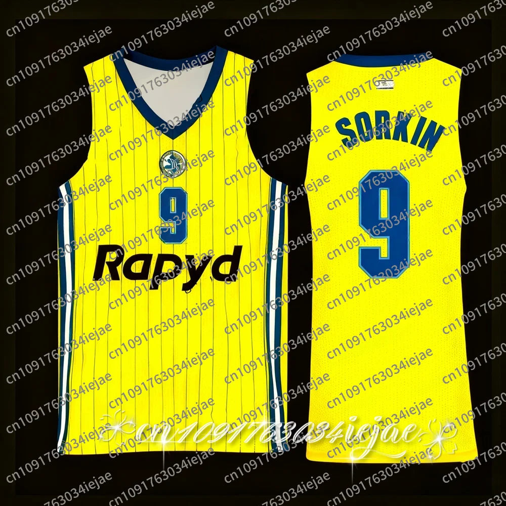 25/26 New Arrivals Lsraeli Adult Men's Basketball Vest Maccabi Tel Aviv Basketball Jersey Kids Basketball Training Uniform