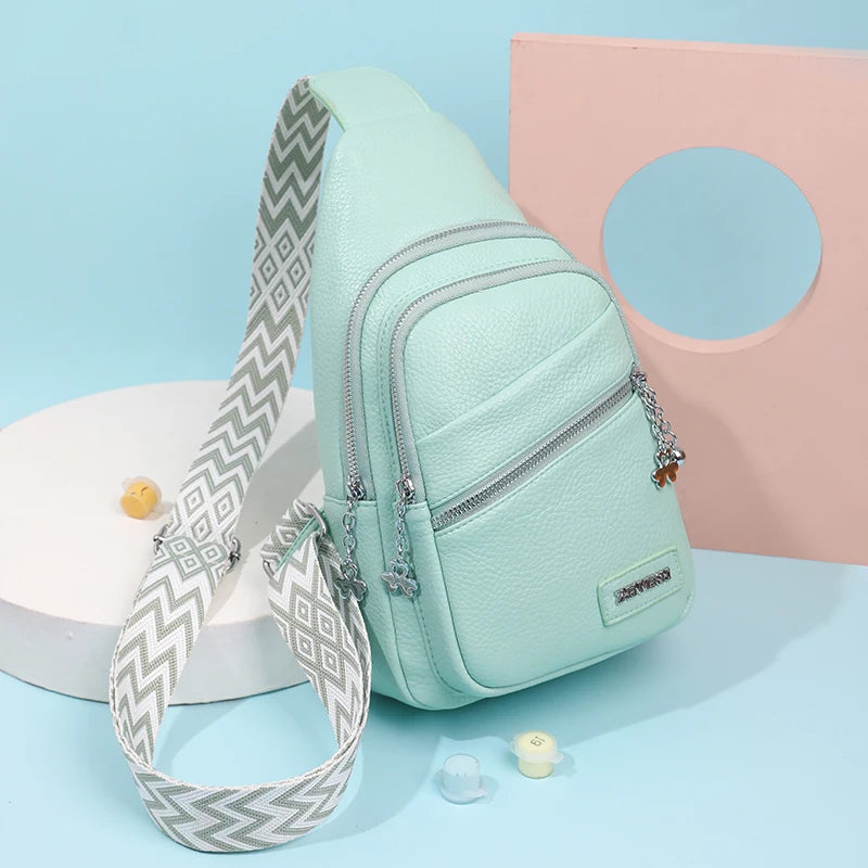 Women Bag Chest Bag Summer Creative Style Shoulder Wear Resistant Messenger Bag PU Leather Crossbody Bag Sling Bags for Woman