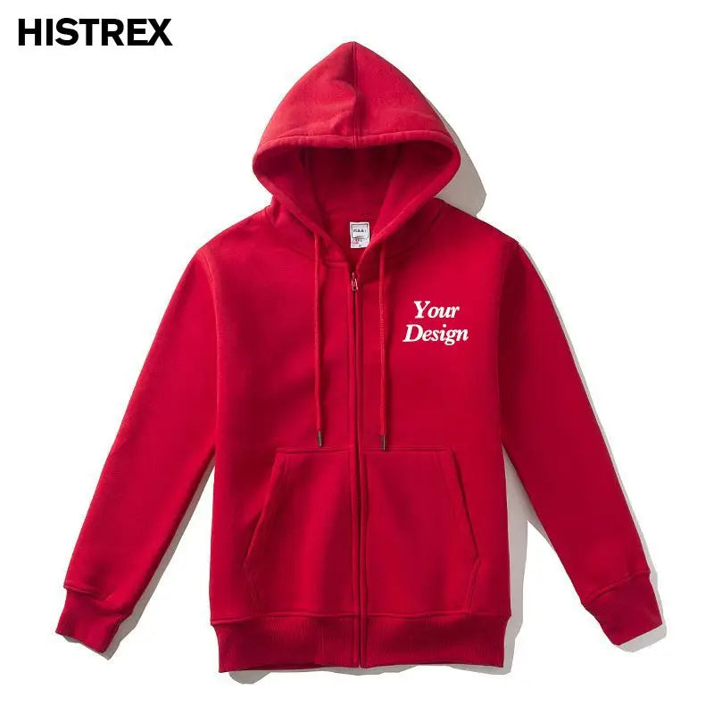 Top Quality Custom Cotton Zipper Hoodie Print Photo Text Brand Logo Men Womens Thick Fleece Autumn Winter Warm Sweatshirt 350gsm