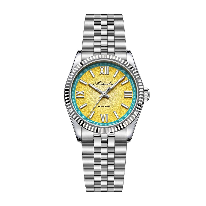 ADDIESDIVE 2025 NEW Colorful Dial Quartz Watch For Men VH31 Movement Stainless Steel Sapphire Glass 100M Waterproof Dive Watches