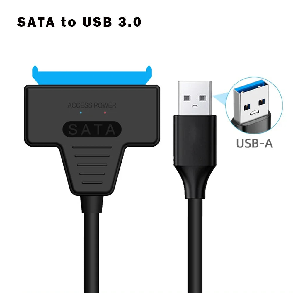 SATA to USB3.0/Type-C Adapter Cable Up To 6 Gbps High Speed Support 2.5 Inch External HDD SSD Hard Drive 22 Pin Sata III Cable