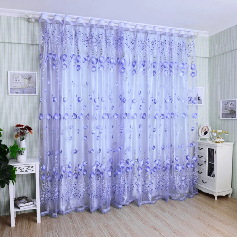 1Pc Modern Tulip Window Screen Living Room Bedroom Door Kitchen Drape Curtain Home Decoration Supplies 2030