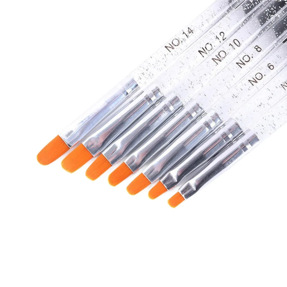 7Pcs/Set Nylon Hair UV Gel Acrylic Nail Art Builder Brush Pen Drawing Pens For Nail Design Nail Supplies For Professionals