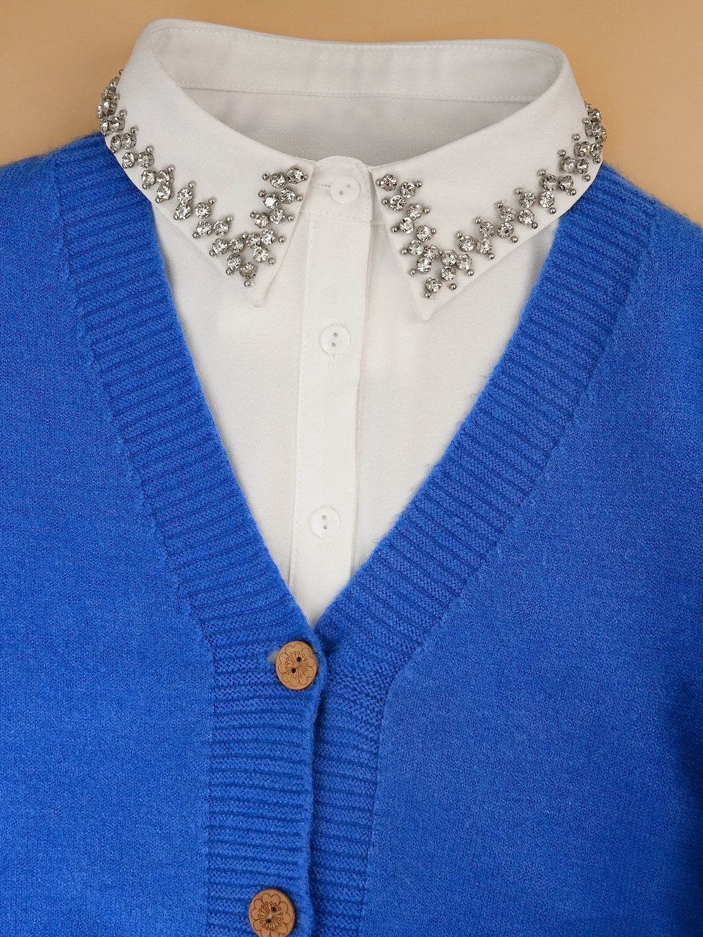 Women's Fashion Solid Color Elegant and Versatile Beaded Detachable Collar for Spring and Summer New Arrivals