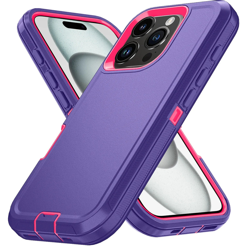 Rugged Ott Armor Shockproof Defender Phone Case for Iphone 17 16 15 14 13 12 11 Pro Max 16E Hard Drop Proof Back Cover Funda