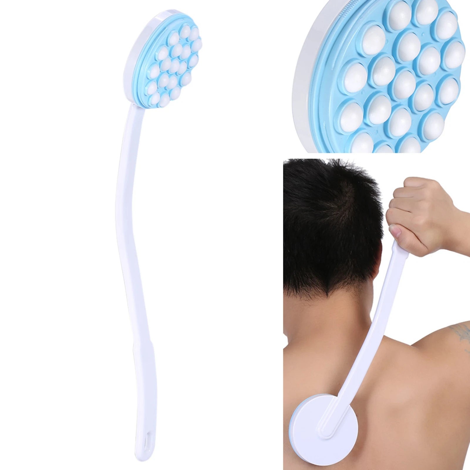 Long Handled Lotion Oil Cream Applicator Body Leg Bath Brush Massager Massaging Tool Back Bath Massager