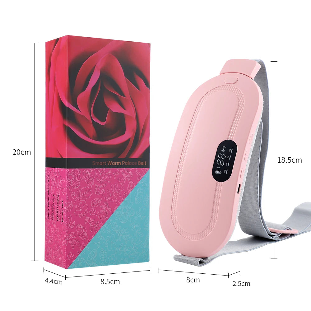Women Menstrual Heating Pads Effective Hot Compress Period Relief Belt Rechargeable Heated Waist Massager Gifts for Female