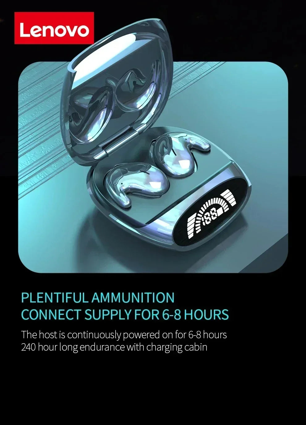 Lenovo Mini Bone Conduction Bluetooth Gaming Earphones HiFi Wireless Earphones Sleep Sports Waterproof Invisible Earphones