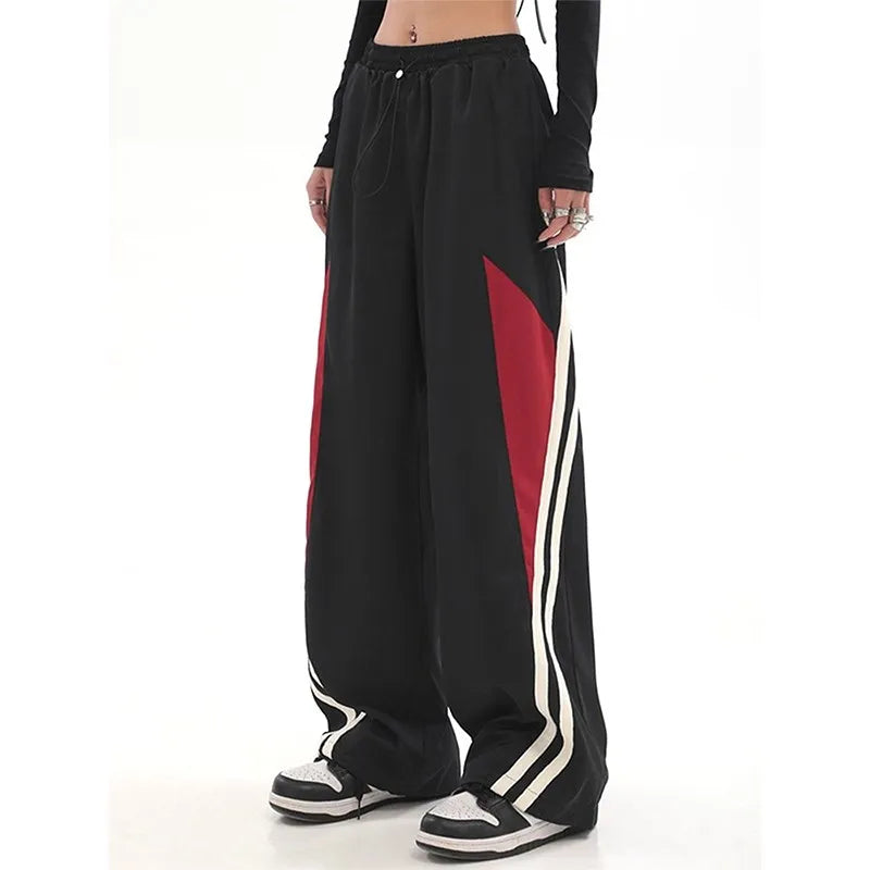 Y2K Streetwear Joggers Pants Women Casual Oversized Wide Leg Cargo Pantgs Trousers Tech Sweatpant Harajuku Parachute Baggy Pants