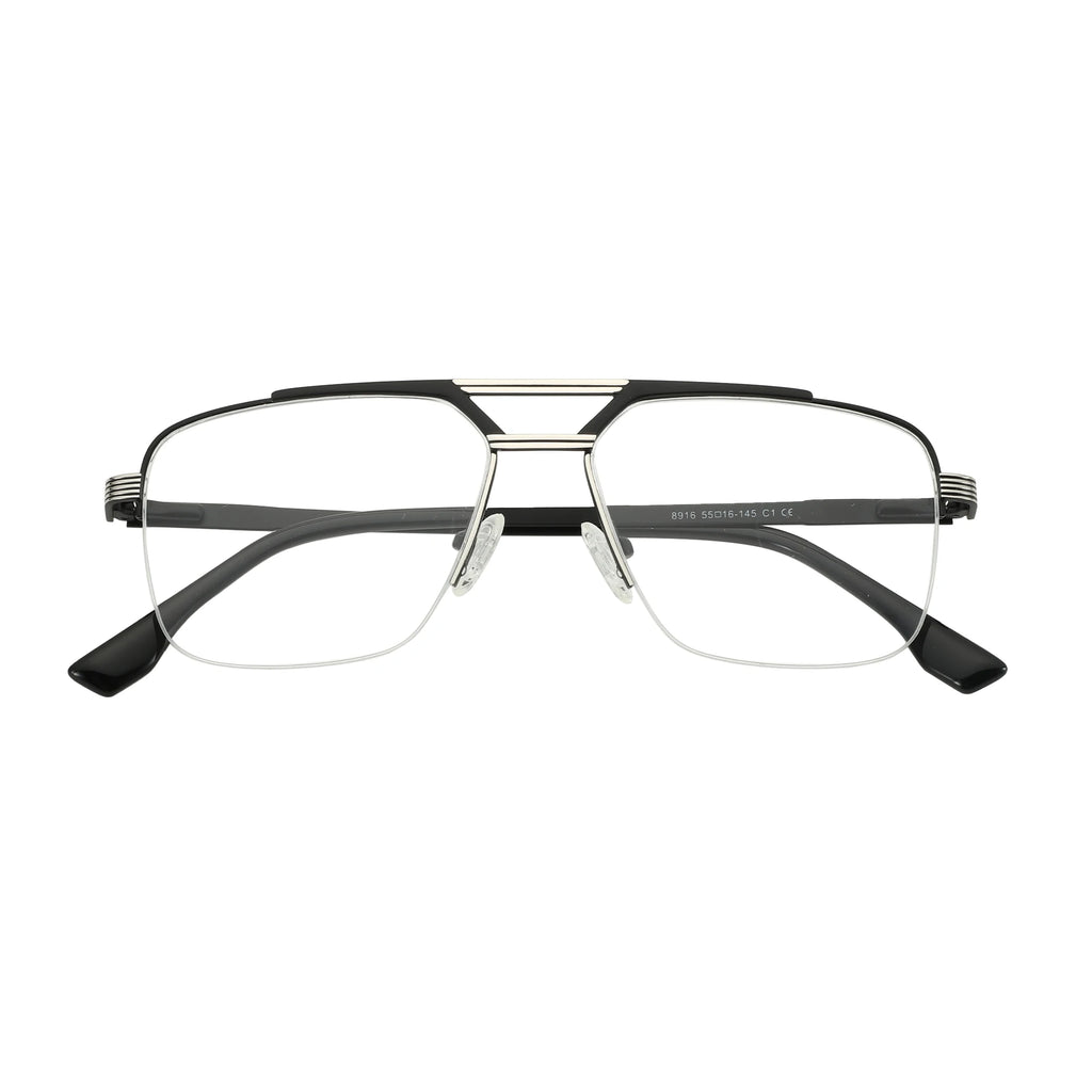 ZENOTTIC (XL Size) 2025 New Arrivals Half-frame Aviator Prescription Eyeglasses Anti Blue Ray Photochromic Optical Glasses