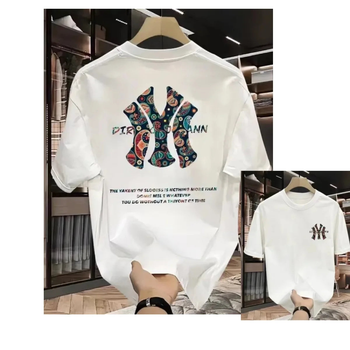 Street Trendy Brand Classic Trendy Logo Casual T-shirt Luxury Brand Men's and Women's Top