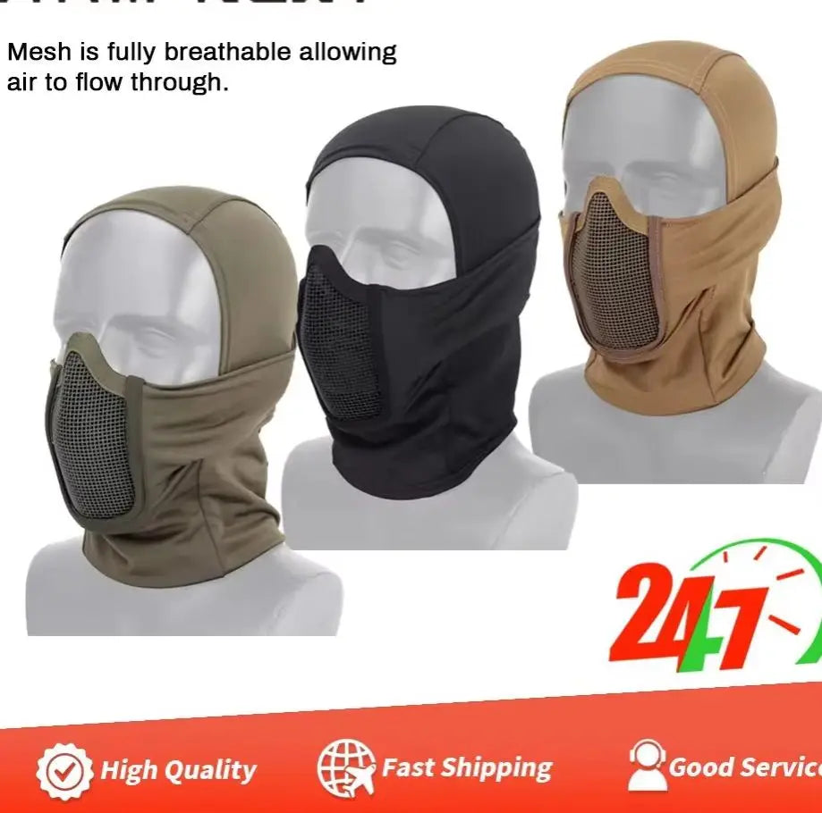 Motorcycle Balaclava Breathable Protection Mask Universal Tactical Headgear CS Hunting Airsoft Wargame Sports Mask