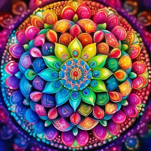 Huacan Flower Diamond Paintings Mandala New Arrivals 2025 Mosaic Geometric Diamond Embroidery Kits Home Decoration