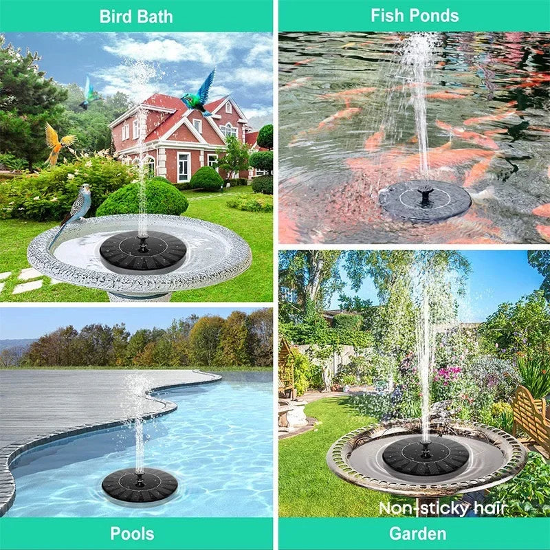 Solar Water Fountain Pool Pond Waterfall Garden Decoration Outdoor Bird Bath Mini Powered Fountain Pump For Yard Patio