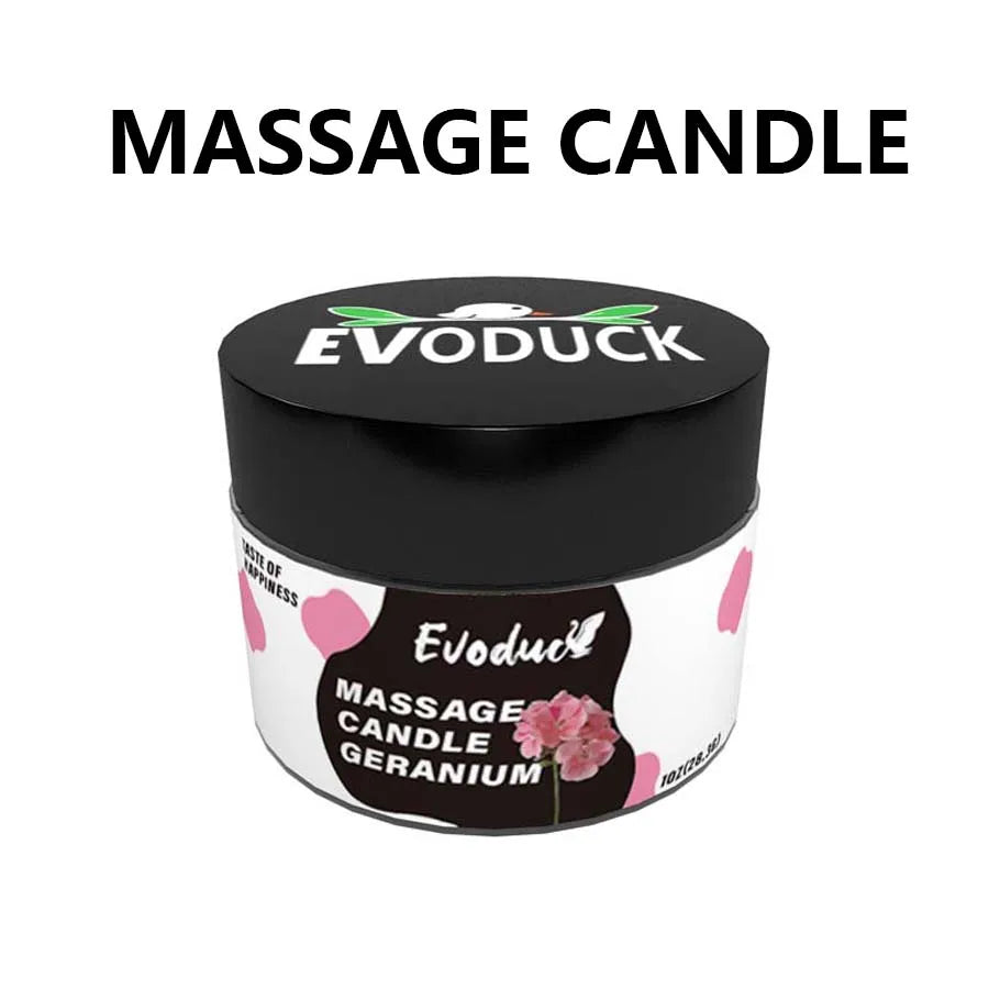 Massage Oil Candle Geranium Soy Wax Low Temp Melt Pour Body Moisturizing Skin Care Spa Bath Relaxing Couples Gift Women Birthday