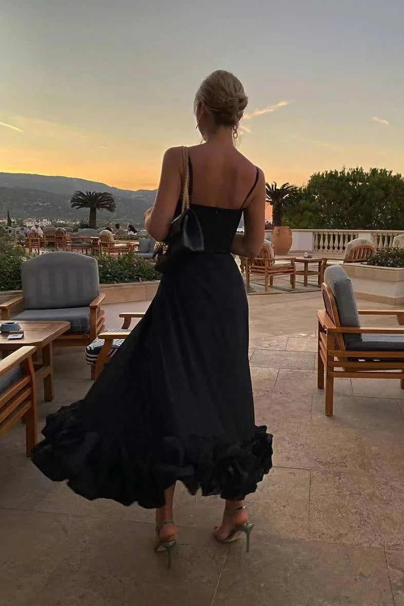 Putao Prom Dresses Fashion Square Empire Summer Party Dress Tea Length Sleeveless Chiffon Ruched Formal Evening Gowns платье жен
