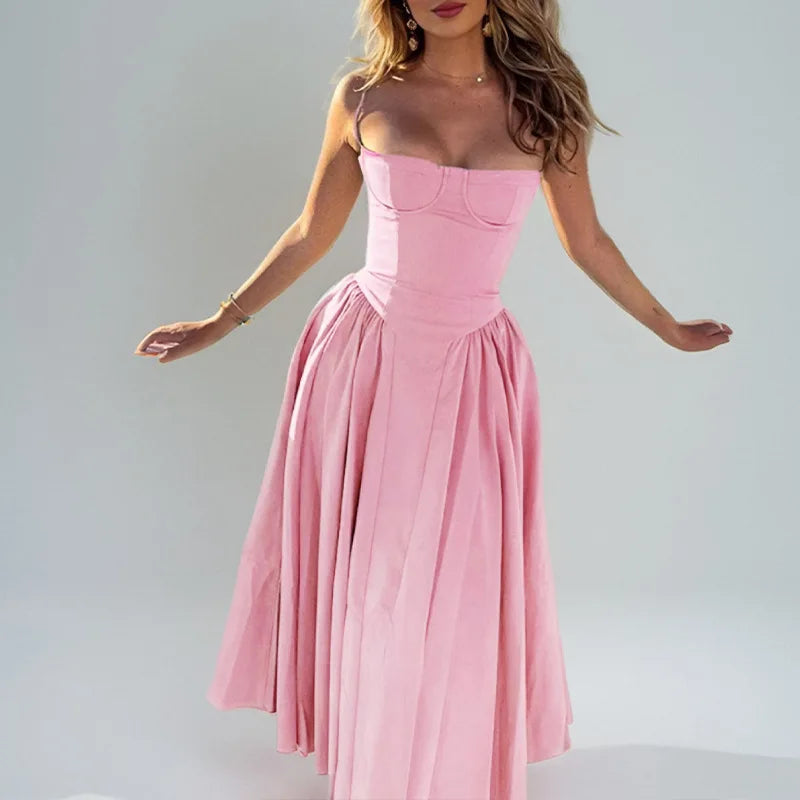 2025 Spring Summer Robe Femme Sexy Trendy Spaghetti Strap Slim Elegantes Style Suspender Party Dress Vestidos Streetwear Dresses