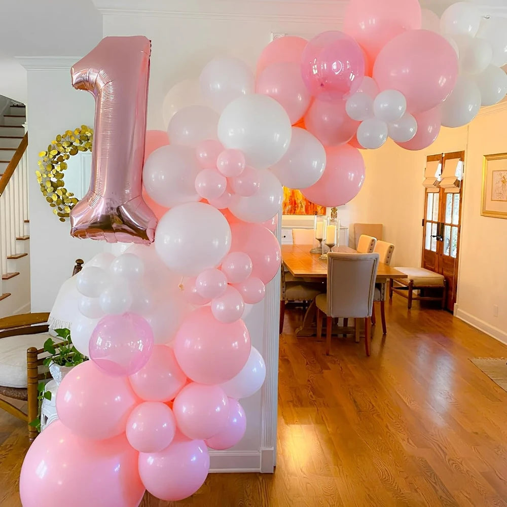 95Pcs White Balloon Wreath Arch Kit for Weddings Birthdays Graduation Bridal Baby Showers - Decorative Balloon Set