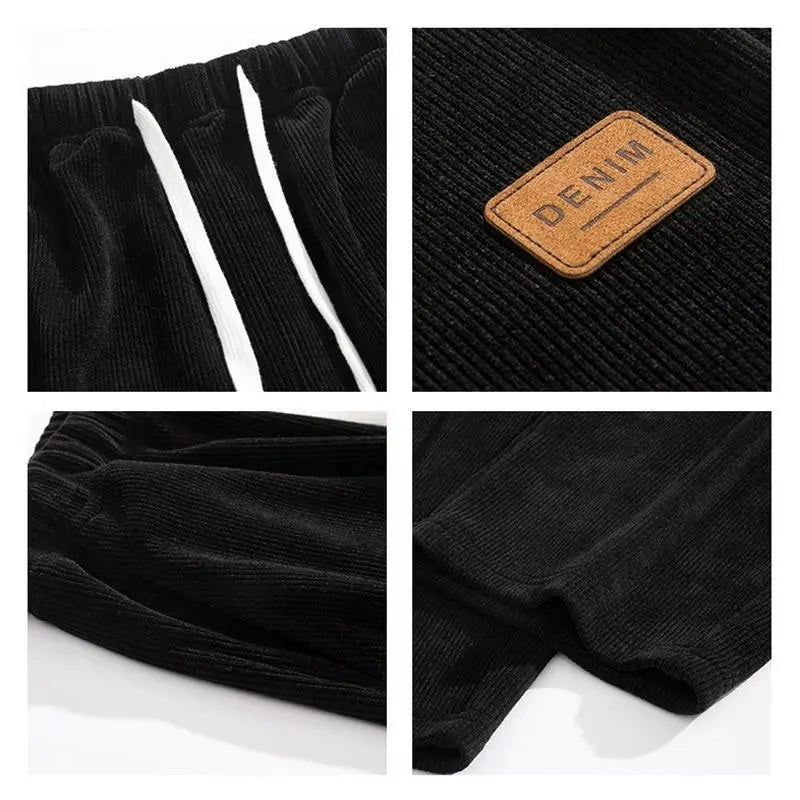 Corduroy Heavyweight Straight Leg Sweatpants Men's Trendy Brand Thick Sports Casual Pants Loose Hanging Work Pants
