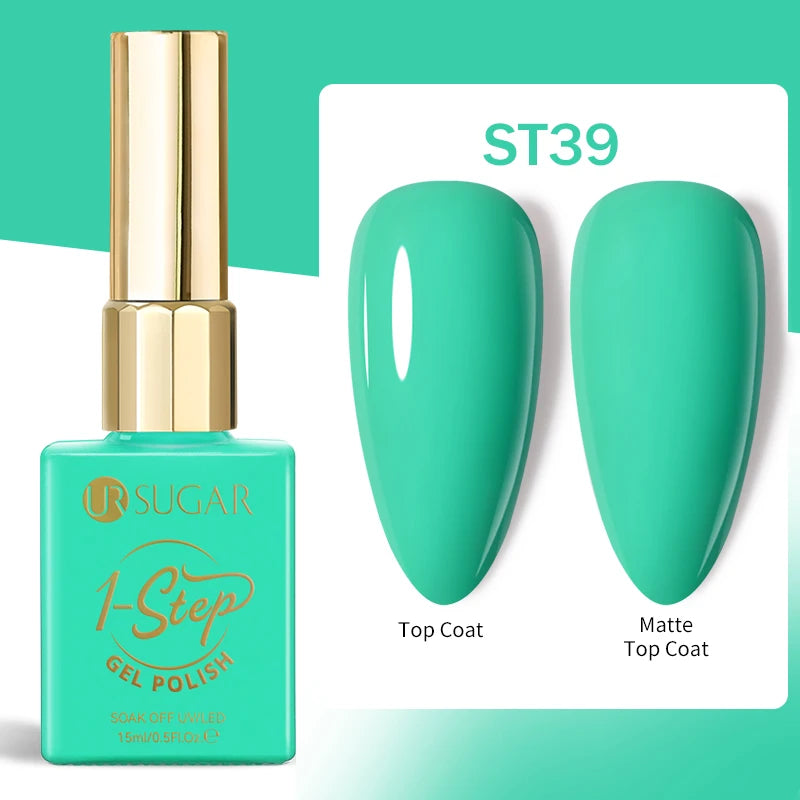 UR SUGAR 1-step Gel Polish 12ML Glitter Nail Spring Summer White Nude Pink Gel Nail Polish 3 IN 1 No Need Base Gel and Top Coat