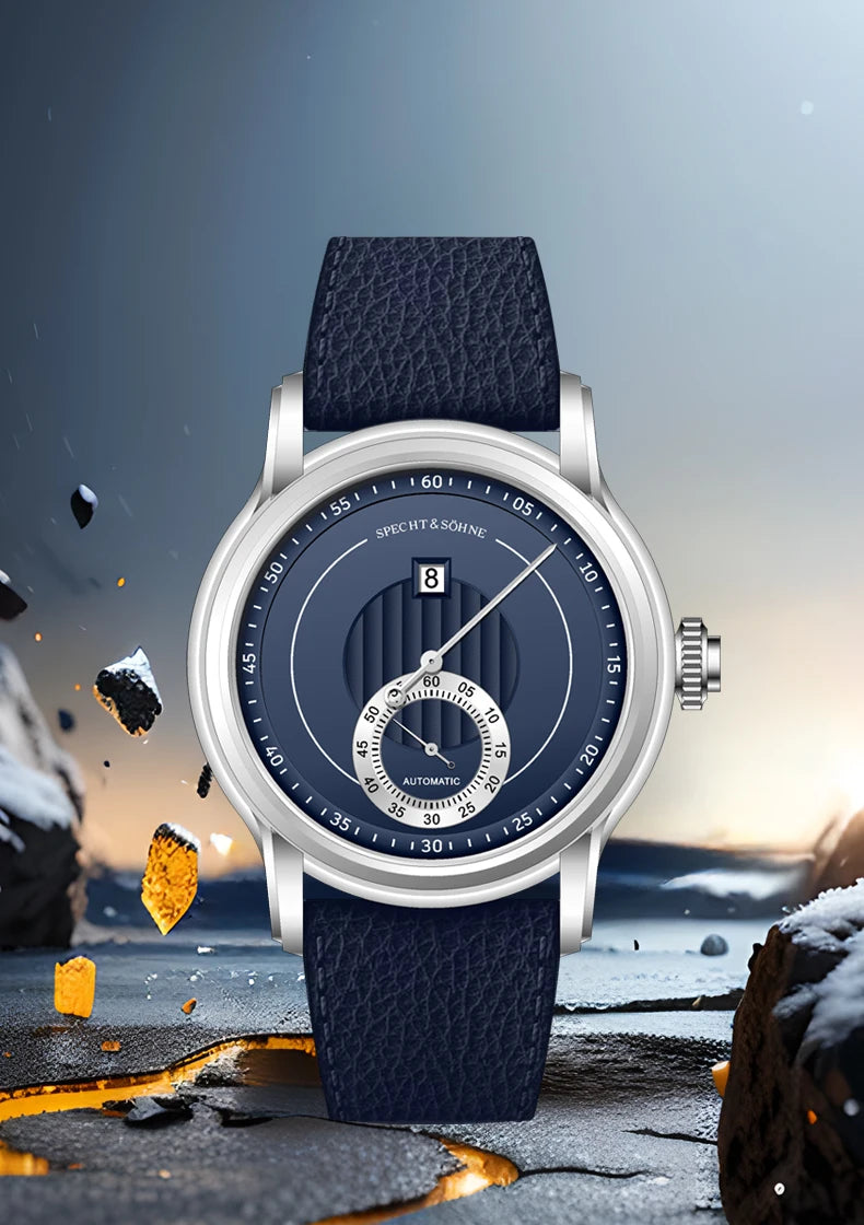 2026 Specht & Söhne New Arrivals Men Automatic Watch 39mm ST17 Jumping Hour Mechanical Wristwatch Sapphire Crystal Reloj Hombre