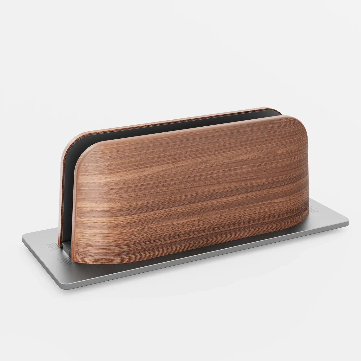 Vertical Laptop Stand Slot Walnut Wooden Laptop Holder Vertical for Desk Width Adjustable Dock with Non-slip Mat for MacBook