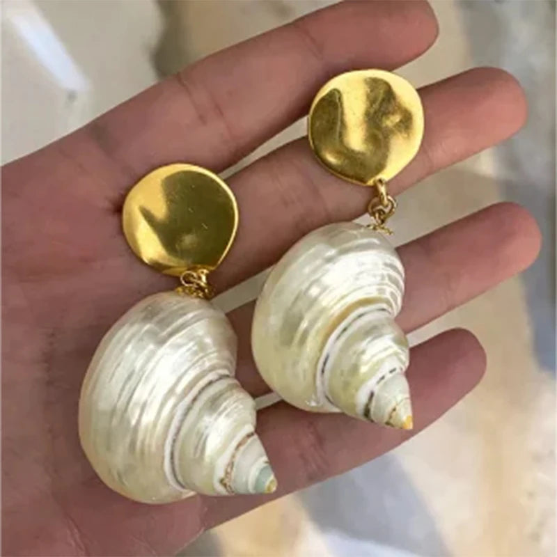 New Trendy Jewelry Summer Earrings For Women Sea World Shell Star Pendant Hoop Earrings Set Birthday Gift For Mother Kids