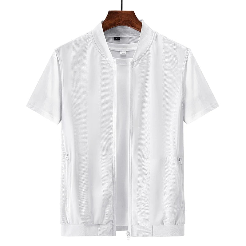 Summer Men Mesh Hollow Waistcoat Breathable Outdoor Sports Coat High-Quality Design Leisure Vest Men