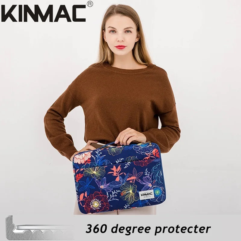 Brand Kinmac Laptop Bag 12,13.3,14,15.4,15.6,16 Inch Shockproof Lady Man Handbag Case For MacBook Air Pro M1 2 Women Briefcase