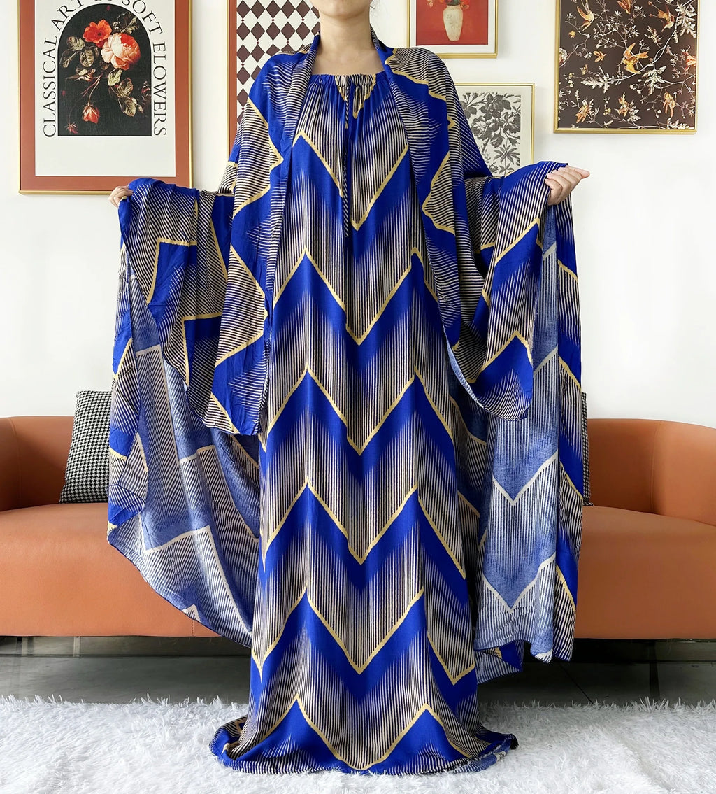 2024 New Muslim Dubai Abaay Women Cotton Dress With Big Scarf For Women Maxi Summer Short Sleeve Loose African Abaya Clothing