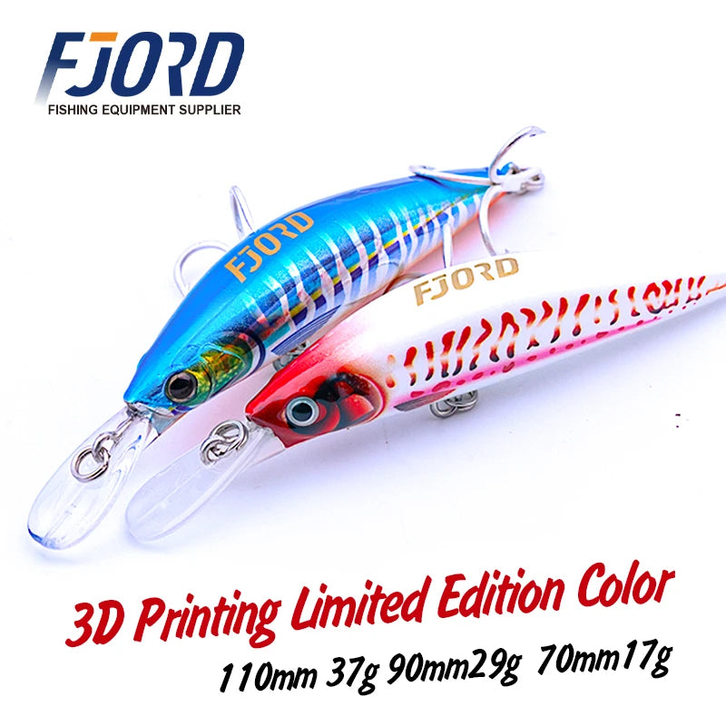 FJORD 37g 29g 17g Fishing Lures 3D Printing Limited Edition Color Sea Hard Baits Minnow Lures new arrivals 2025Baits Items