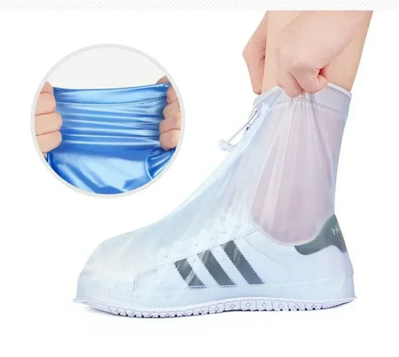 Waterproof Shoe Cover Silicone Sport Rain Boot Cover with Layer Non-slip Material Wear-resistant Thick Shoes Cover Unisex 1 Pair