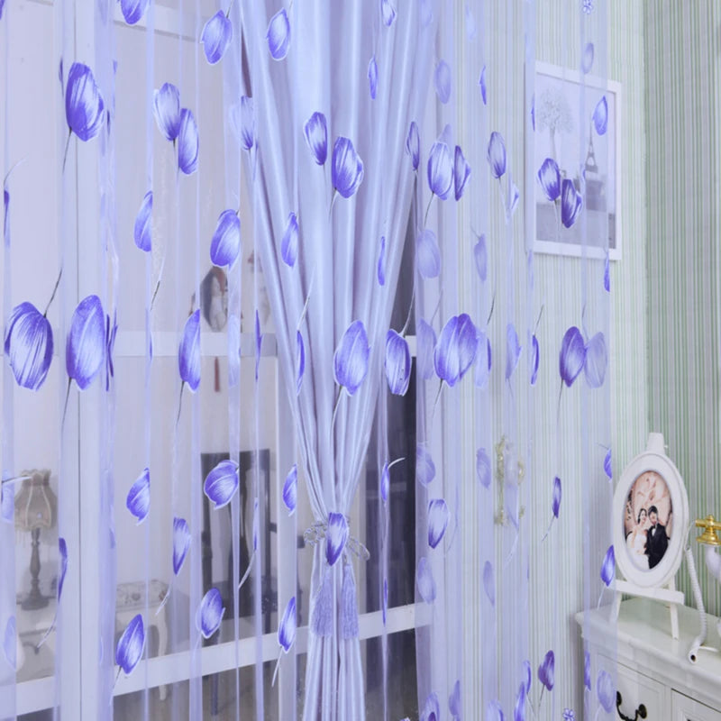 1Pc Modern Tulip Window Screen Living Room Bedroom Door Kitchen Drape Curtain Home Decoration Supplies 2030