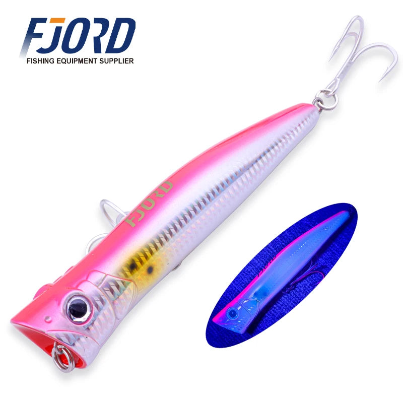 FJORD 180mm 80g Popper Hard Baits Swimbait Big Eye Fish Bait Lures New Arrivals 2025 Fishing Surface Walker Fishing Accessories