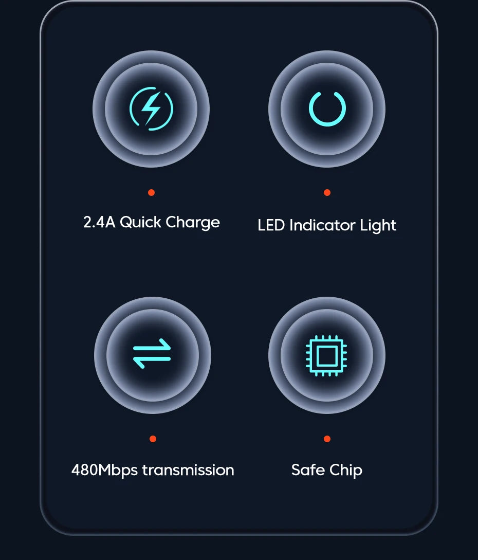 Toocki USB to Lighting or Type C Cable for iPhone 14 13 12 Pro Max 8 7 plus Led Charger USB C Cable Fast Charging Cable 1m 2m