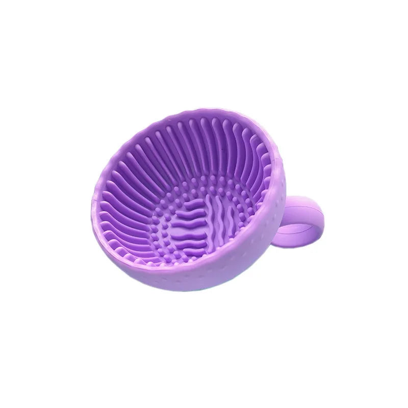 Silicone Makeup Brush Cleaner Bowl for Powder Puff Cosmetic Eyeshadow Makeup Brush Soft Silicone Folding Beauty Tools