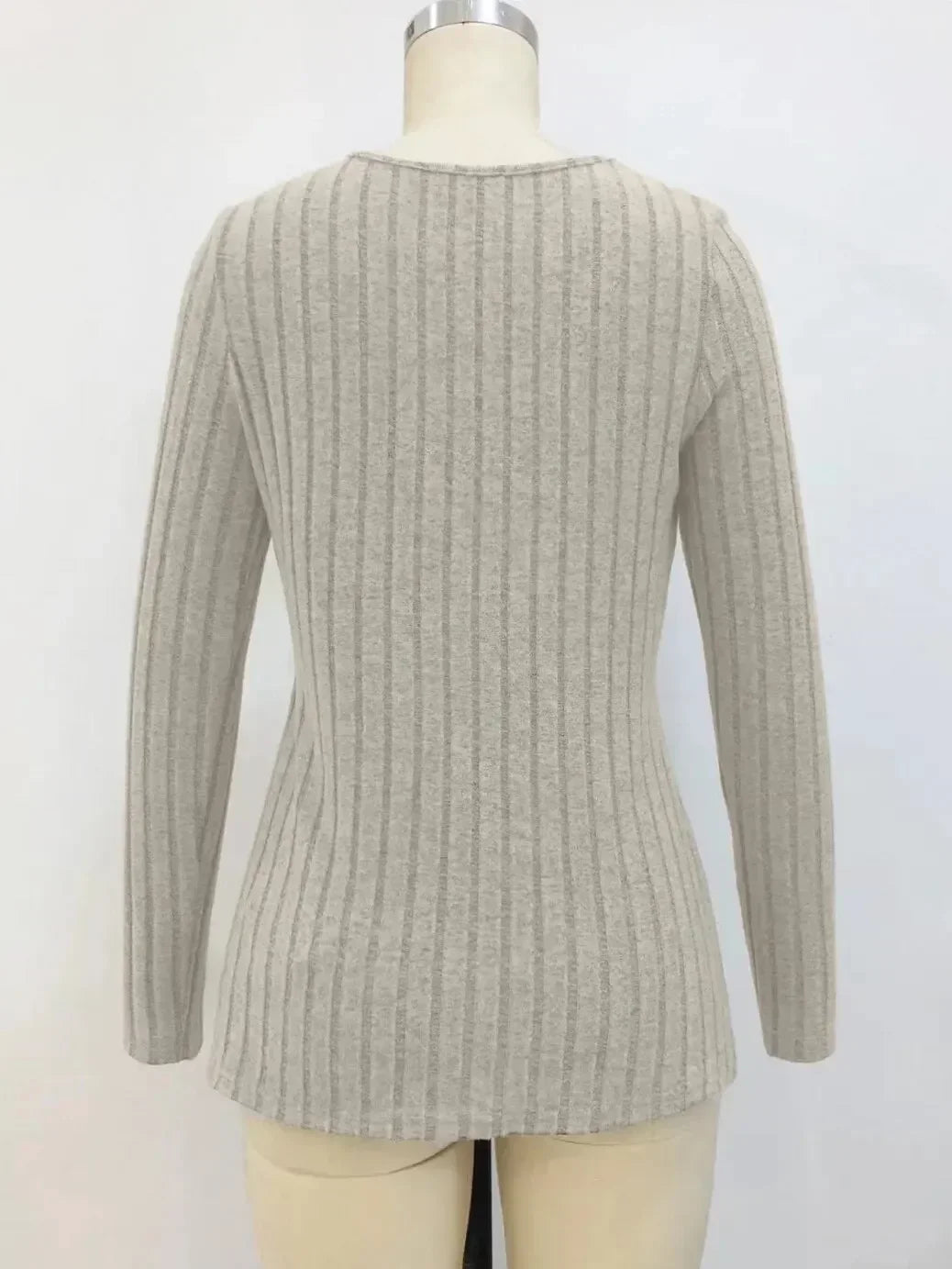 Autumn Winter Long-sleeved Round Neck Top Women's Fashion Casual Irregular Solid Color Street Style Buttons Pullover Tshirt New