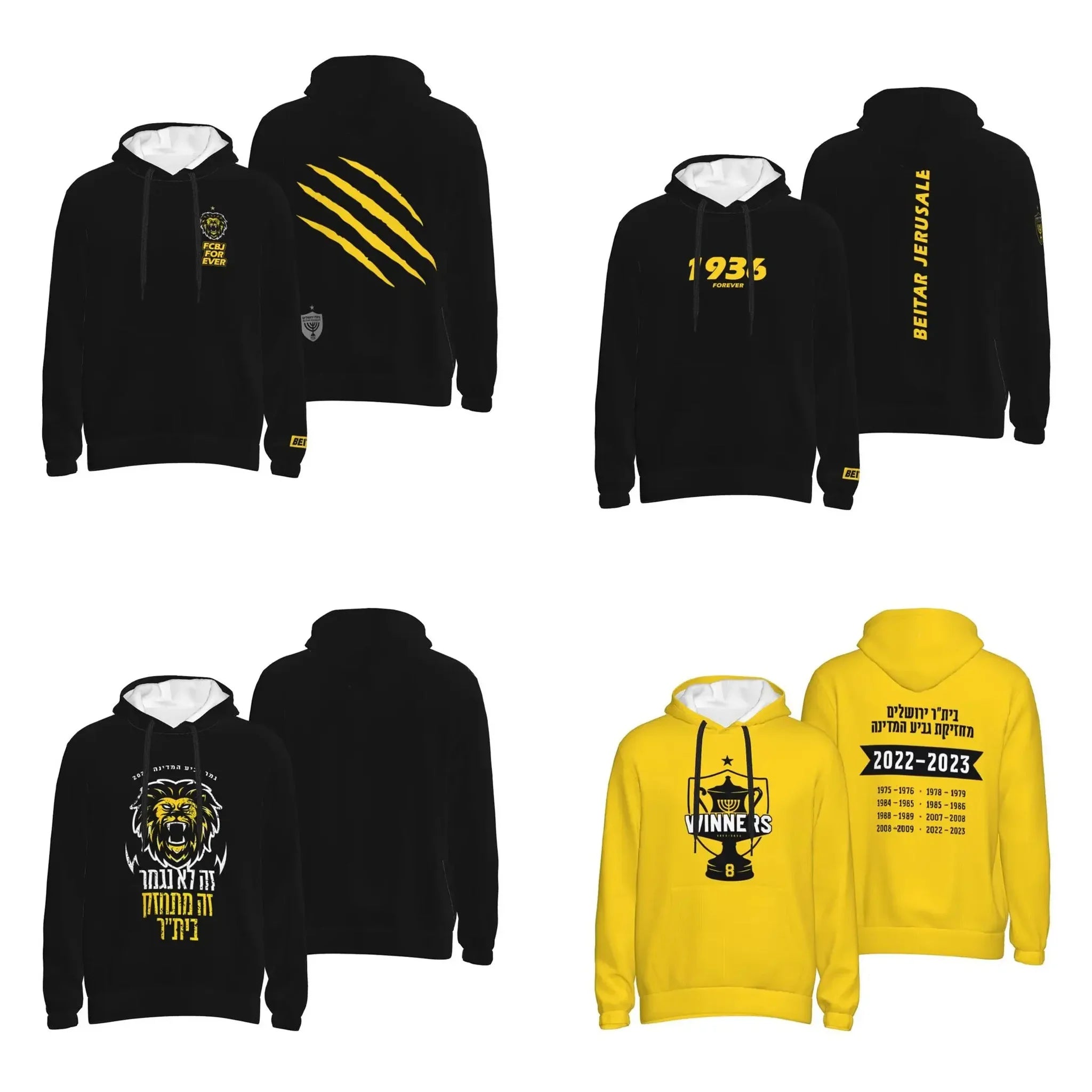 B-beitar FCBJ Jerusalem Men's Pullover Hoodie Casual Hooded Sweatshirt Best Hoodies Sportswear Tracksuit with Pocket